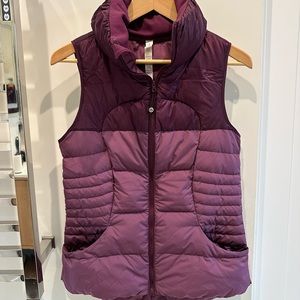 Lululemon purple puffy vest sz 8